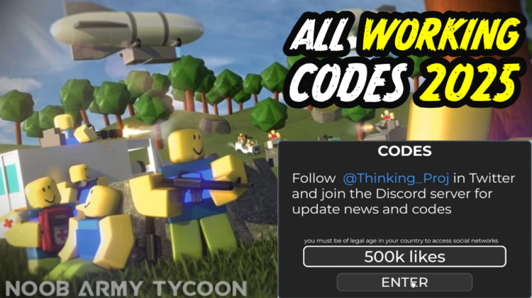 Noob Army Tycoon Codes February 2025