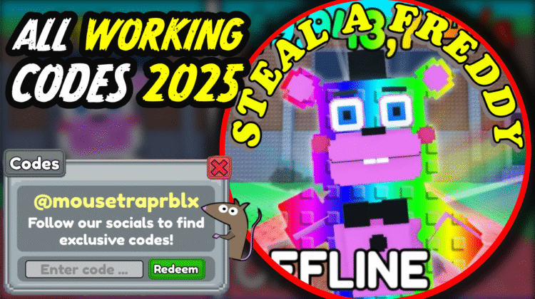 Steal a Freddy Codes July 2025