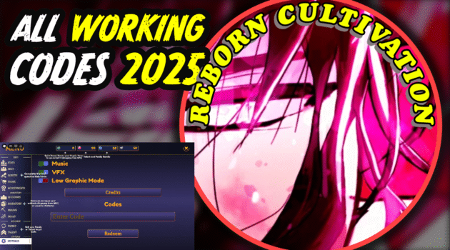 Reborn Cultivation Codes September 2025